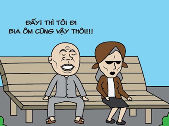 Tranh vui - "Ôm" cũng chỉ là vịn cho khỏi ngã thôi mà