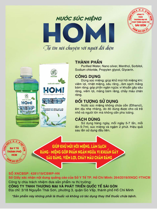 Nước súc miệng Homi giúp khử mùi hôi miệng, ngăn ngừa vi khuẩn sâu răng - 3