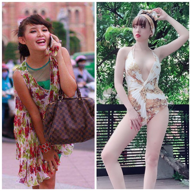 Trên mạng xã hội, bà xã Lê Hoàng thường xuyên đăng tải hình ảnh so sánh "ngày ấy - bây giờ" của mình. So với thời con gái, nữ diễn viên 9X thay đổi khá nhiều đặc biệt là nước da đen nhẻm. Tuy nhiên, vóc dáng thon gọn của bà mẹ hai con lại khiến nhiều người ngỡ ngàng vì trông không khác trước đây là bao.