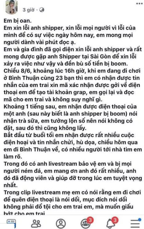Bất ngờ thông tin vụ cô gái xinh đẹp "boom" hàng shipper tiền triệu - 5