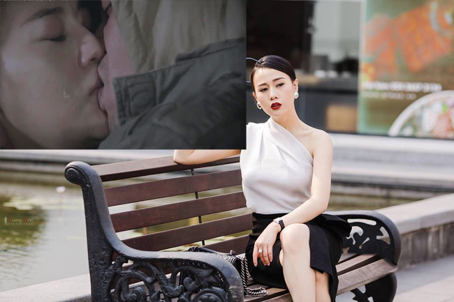 Trong phim &#34;Quỳnh búp bê&#34; phát sóng ở khung giờ vàng trên VTV3 trước đây, nhân vật Quỳnh của Phương Oanh có cảnh hôn mãnh liệt với Cảnh &#40;Doãn Quốc Đam&#41;.