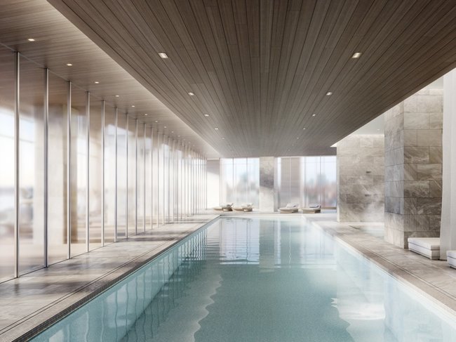 Ngoài các bể bơi thông thường, tòa nhà còn thiết kế các bể bơi nước nóng giàu khoáng chất…