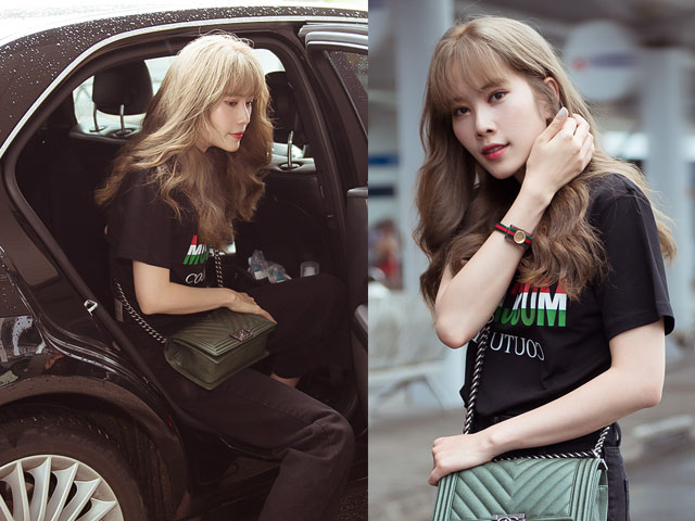 Đời sống Showbiz - Nam Em diện set đồ 200 triệu ra sân bay, bị nhầm là gái Hàn vì tóc "phát sáng"