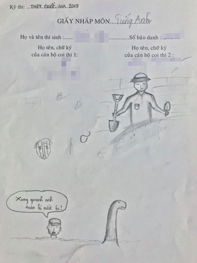Sĩ tử &#34;thừa giấy vẽ voi&#34; trong kỳ thi THPT quốc gia 2019 - 3