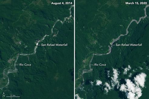 Hình ảnh vệ tinh cho thấy sự biến mất không chút dấu vết về thác nước&nbsp;