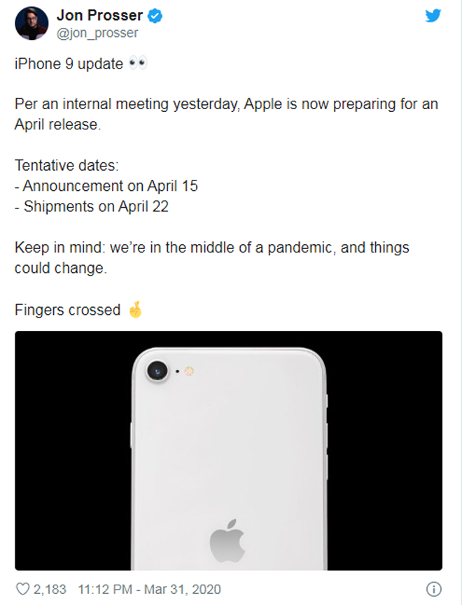 HOT: Apple sẽ tung iPhone 9 vào ngày 15/04 - 2