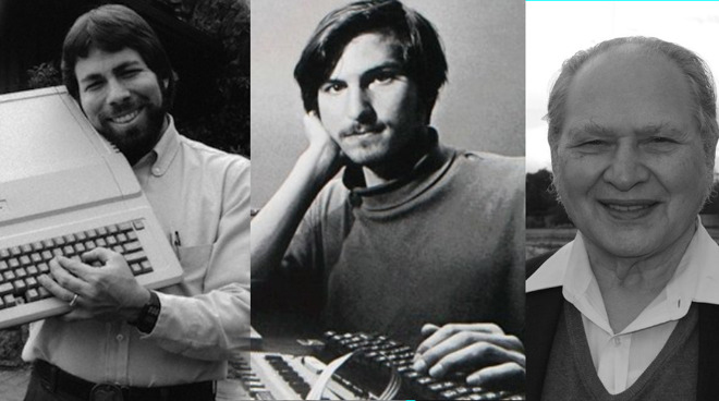 Wozniak, Steve Jobs và&nbsp;Ronald Wayne (từ trái sang).