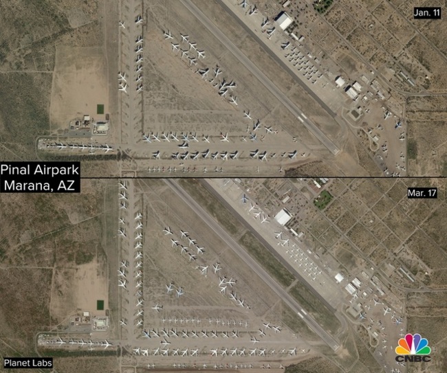 Pinal Airpark, nằm ở ngoại ô thành phố Tucson, Arizona cũng trở thành bãi đỗ máy bay của Delta.