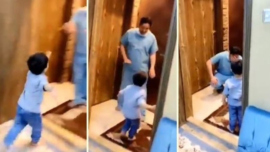 Video: Bác sĩ bật khóc không thể ôm con trai sau khi từ bệnh viện trở về nhà - 1