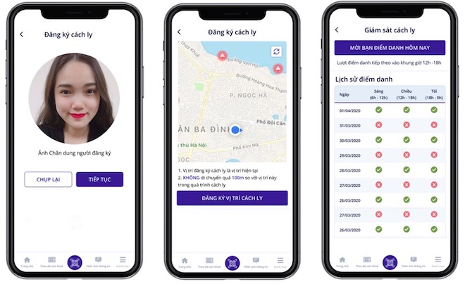 Ứng dụng NCOVI giúp quản lý người cách ly bằng khuôn mặt.