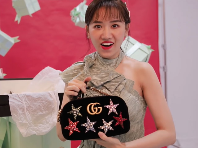 Giải trí - Hari Won lần đầu quay clip đập hộp, trách Trấn Thành 6 tháng không tặng quà