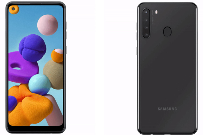 Galaxy A21 lộ diện gây sốc với 4 camera sau - 1