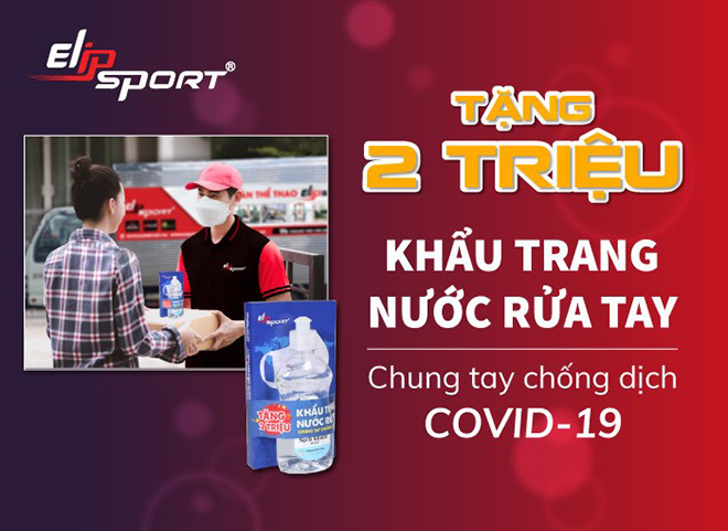 Tập đoàn Elipsport dành tặng khách hàng khẩu trang và nước rửa tay