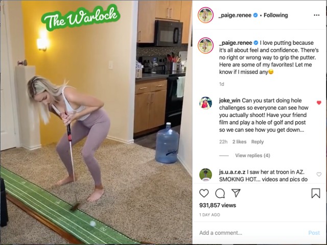 Thể thao - Mỹ nhân chơi golf "có một không hai" tại nhà khiến triệu fan mê mẩn