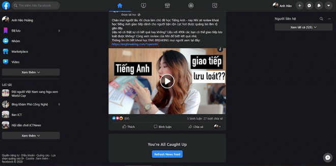 Hướng dẫn cài đặt giao diện Facebook nền tối - 2