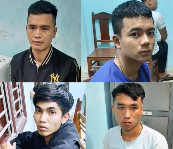 Các nghi phạm bị bắt tạm giam. Ảnh: C.A