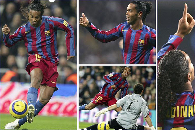 "Phù thủy sân cỏ" Ronaldinho từng giúp Barcelona gieo ác mộng khó quên cho "Dải ngân hà" Real Madrid ở sân Santiago Bernabeu cách đây gần 15 năm