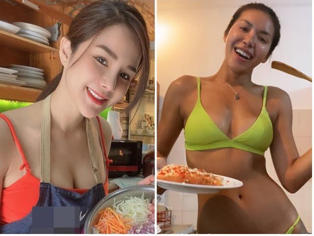Ca nhạc - MTV - Chân dài sexy nhất showbiz mặc bikini vào bếp khiến dân mạng "té ngửa"