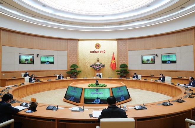 Thủ tướng Nguyễn Xuân Phúc chủ trì cuộc họp. (Ảnh: Chinhphu.vn)