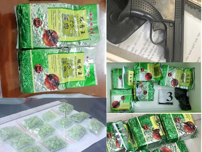 Tang vật công an thu giữ vào rạng sáng 9-4. Kẻ buôn ma túy rượt chém trinh sát