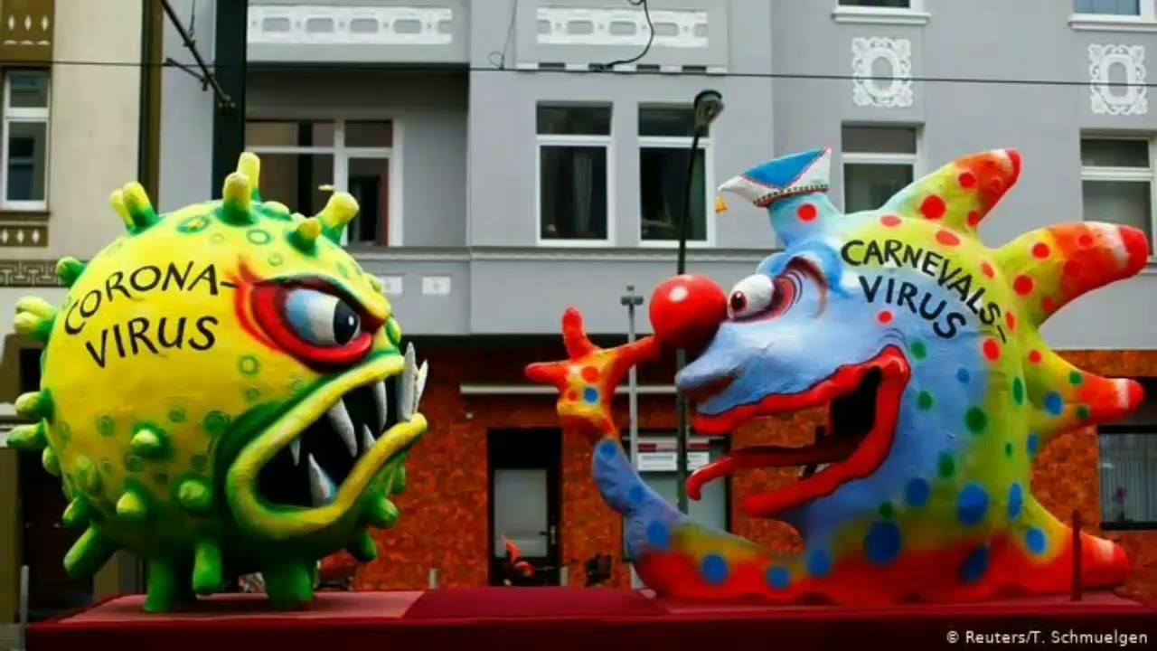 Mô hình Covid-19 với “virus Carnival” tại Đức (ảnh: Reuters)