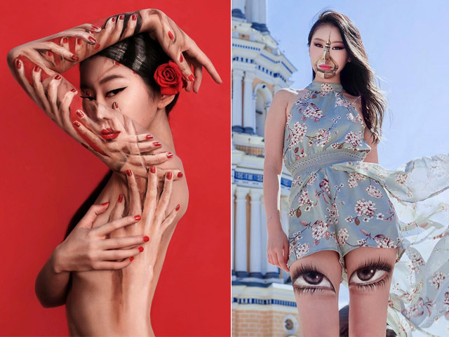 Bạn trẻ - Cuộc sống - Choáng với khuôn mặt ảo ảnh của nữ họa sĩ xinh đẹp