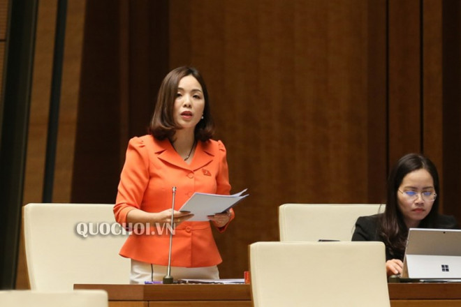 ĐBQH Triệu Thị Thu Phương phát biểu tại một phiên thảo luận của Quốc hội (ảnh quochoi.vn).