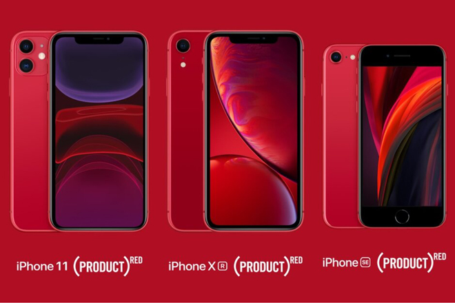iPhone 11 Product Red, iPhone XR Product Red và iPhone SE Product Red.