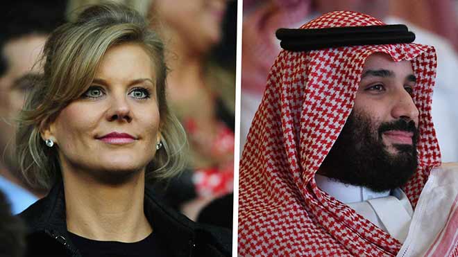 Amanda Staveley (trái) đứng đầu PCP Partners, và Thái tử Mohammed bin Salman, người đứng đầu PIF