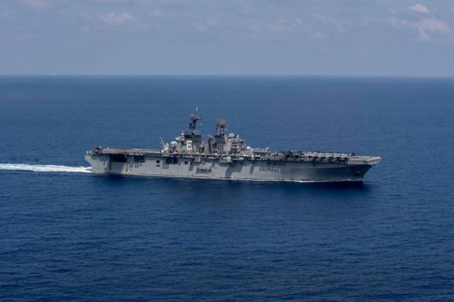 Tàu đổ bộ tấn công USS America (LHA-6) ở biển Đông. Ảnh: DVIDS