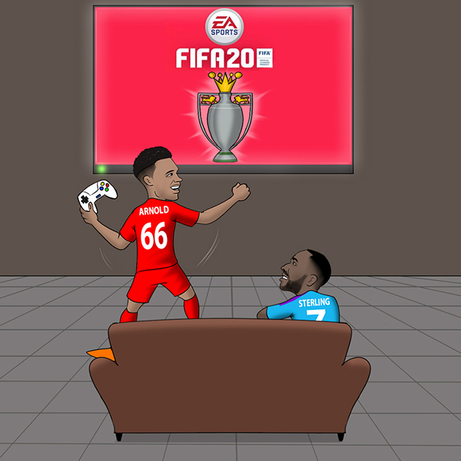 Arnold vượt qua Sterling để tiến vào chung kết ở giải bóng đá ảo.