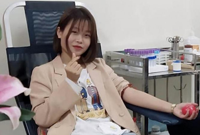 Hà Thị Thanh Tuyền đã ba lần hiến máu. Ảnh: NVCC