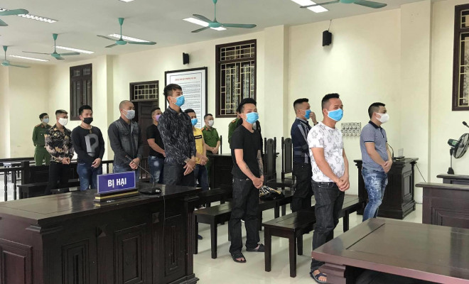 Các bị cáo tại phiên tòa