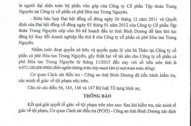 NÓNG: Khởi tố hình sự vụ "cướp" nhà máy cà phê hòa tan Trung Nguyên - 3
