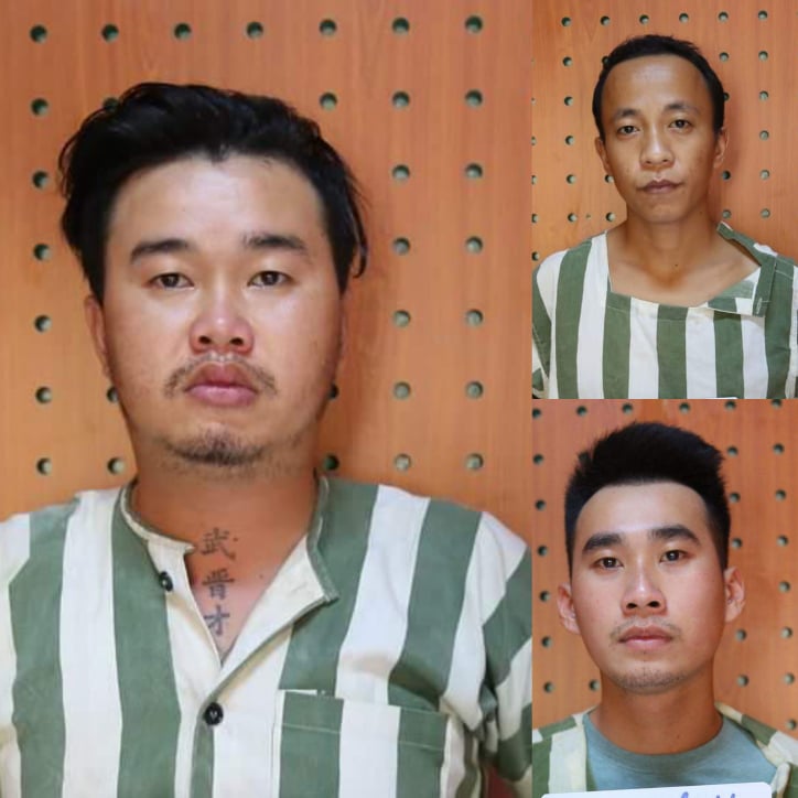 Các đối tượng đầu thú và khai nhận hành vi phạm tội