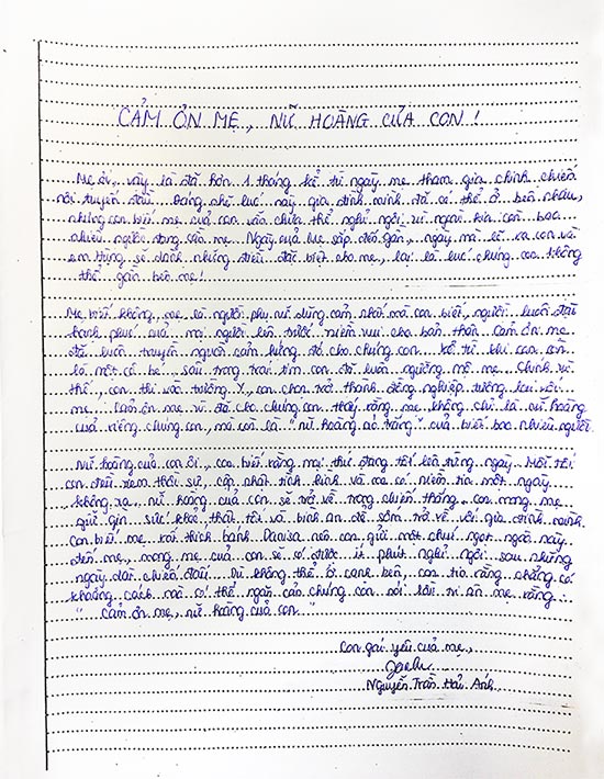 Lá thư con gái Hải Ánh gửi bác sĩ Kim Anh nhân Ngày của Mẹ