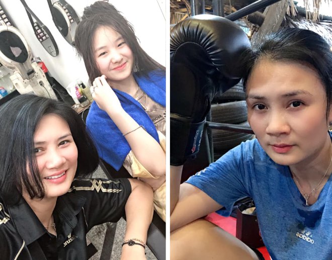 Kim Huệ&nbsp;tập boxing và cùng cô con gái Huệ Anh đi làm đẹp trong dịp nghỉ lễ&nbsp;
