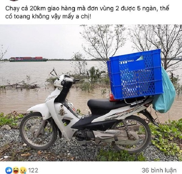 Chạy 20km để giao hàng, shipper chuyên nghiệp chỉ được công ty trả công 5.000 đồng/đơn giao thành công (ảnh chụp màn hình).