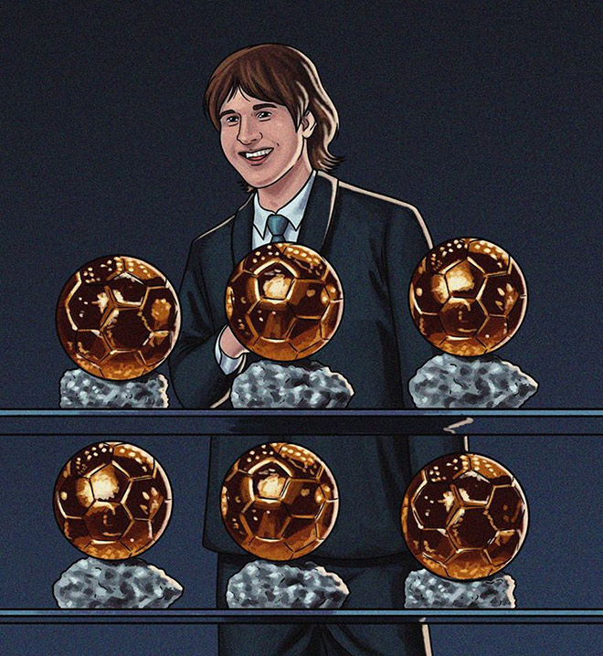 Messi đã giành được&nbsp;6 quả bóng vàng trong sự nghiệp của mình