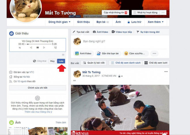 Hướng dẫn tạo tiểu sử Facebook bằng trình phát nhạc bài hát - 2