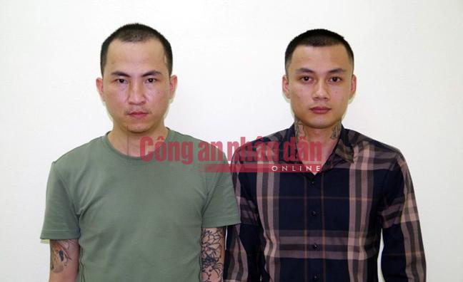 Các đối tượng tại trụ sở Cục Cảnh sát hình sự