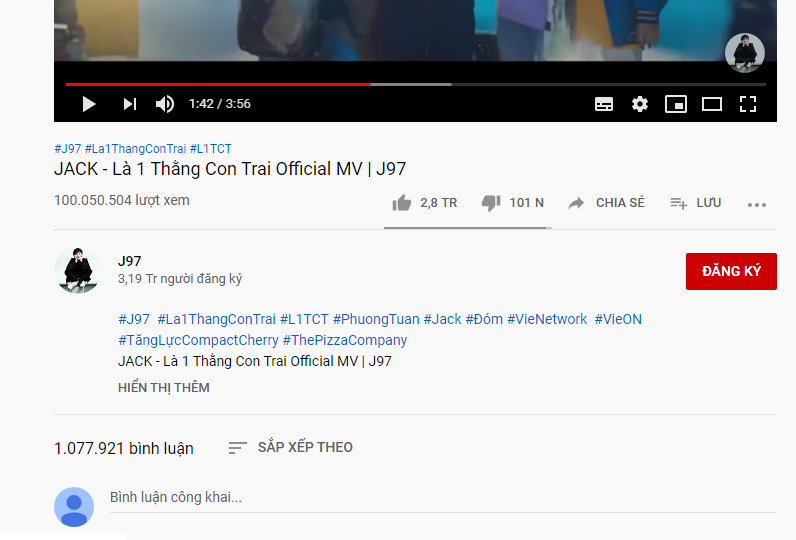 Jack đạt kỷ lục “khủng” trên YouTube sau ồn ào bị bóc lột, tách khỏi K-ICM - 1