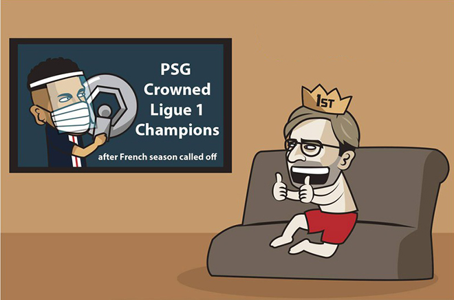 Liverpool mừng thầm khi PSG vô địch Ligue 1.