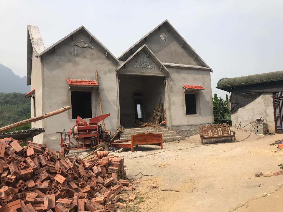 Ngôi nhà đang xây chưa kịp hoàn thiện thì 4 mẹ con chị H. gặp nạn.