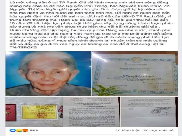 Tin tức trong ngày - Lãnh đạo Rạch Giá nói về việc thu hồi đất của mẹ Việt Nam anh hùng