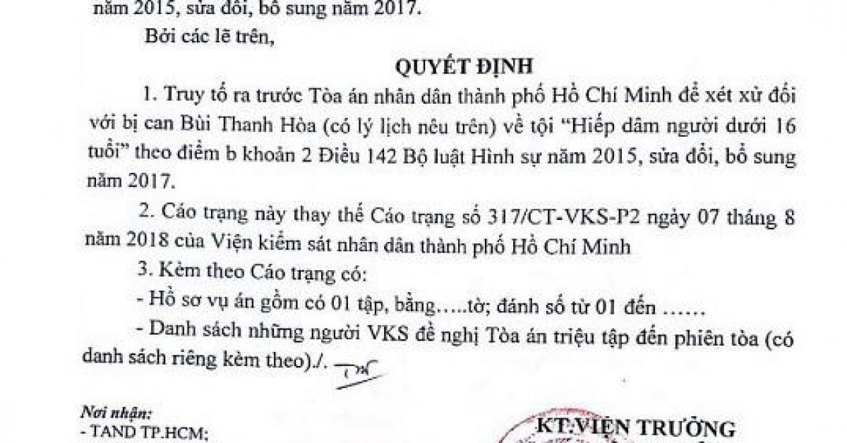 Pháp luật - Truy tố người làm bé gái 15 tuổi mang thai