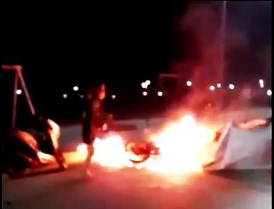 Vụ cháy xe máy do chiếc đèn gió bất ngờ từ không trung rơi xuống