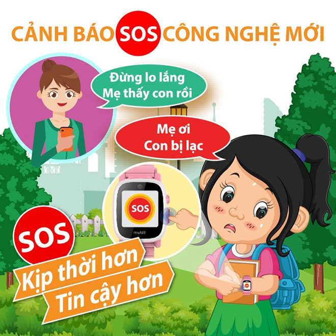 Điểm nhấn khác biệt của Đồng hồ thông minh trẻ em myAlo là Công nghệ ghi âm và gửi tin nhắn khẩn cấp SOS giúp xử lý các tình huống khẩn cấp kịp thời hơn và tin cậy hơn so với công nghệ gọi điện thoại đến một danh sách liên lạc thiết lập sẵn
