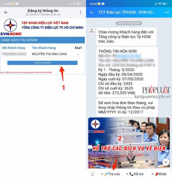Cách tra cứu tiền điện trên toàn quốc bằng Zalo - 4