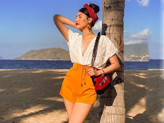 Lan Khuê mắc lỗi thời trang quần short